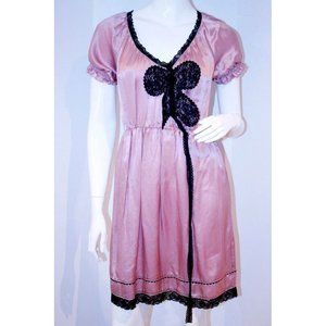 PEOPLE'S MARKET Lace DRESS Pink SILK Embroidered ( S )